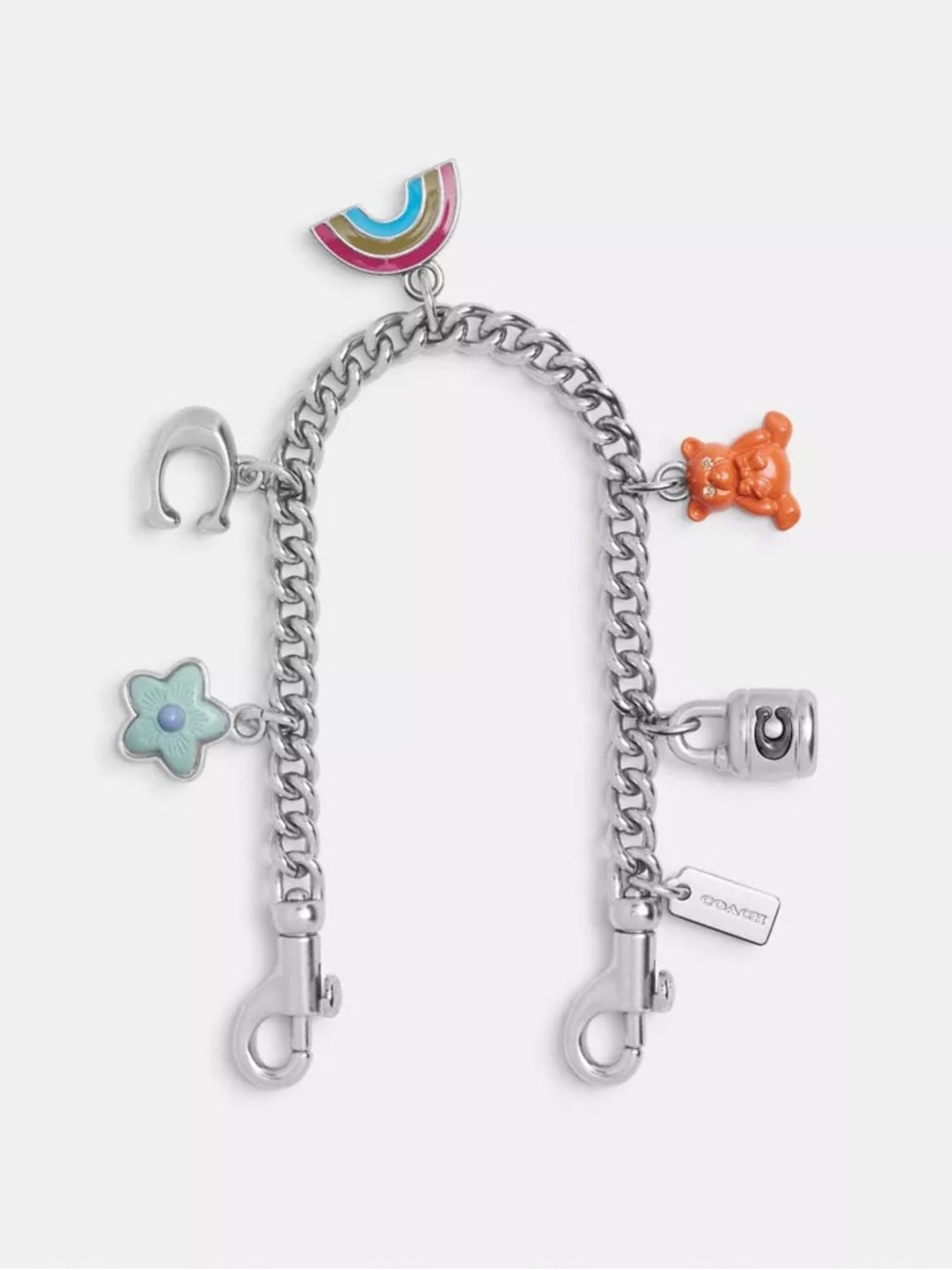NWT Coach Swagger Chain With Charms, Silver